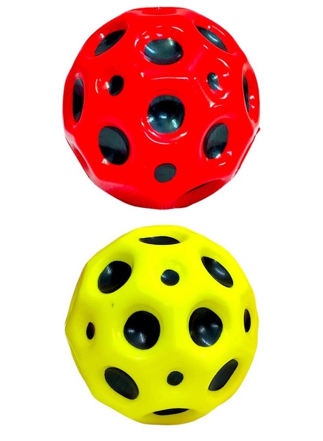 Tera13 TERA 13 Super Bouncy Moon Ball Toy for Kids (Pack of 2) | Return Gifts for Kids | Soft Rubber Bounce Ball | Easy Grip Sports MoonBall | Indoor, Outdoor Toy | Random Colour (2 PCS) - Image 1